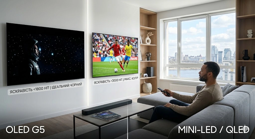Порівняння OLED та Mini-LED