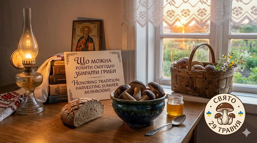 Гриби, хліб та ікона