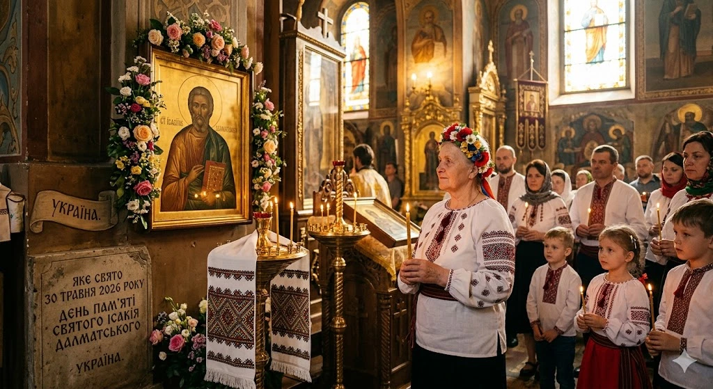 Люди в вишиванках у церкві