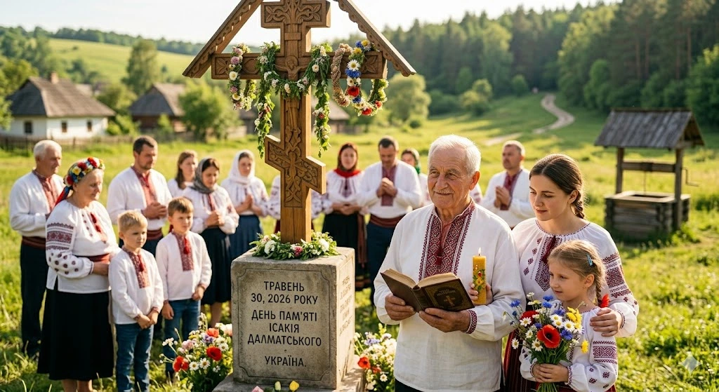 Молитва біля хреста в селі