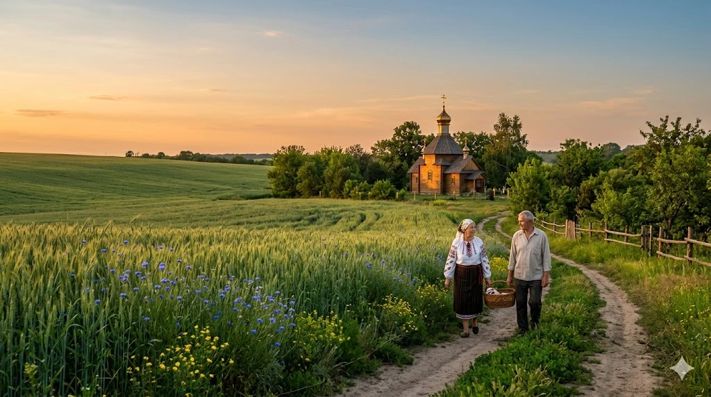 Пара на тлі церкви