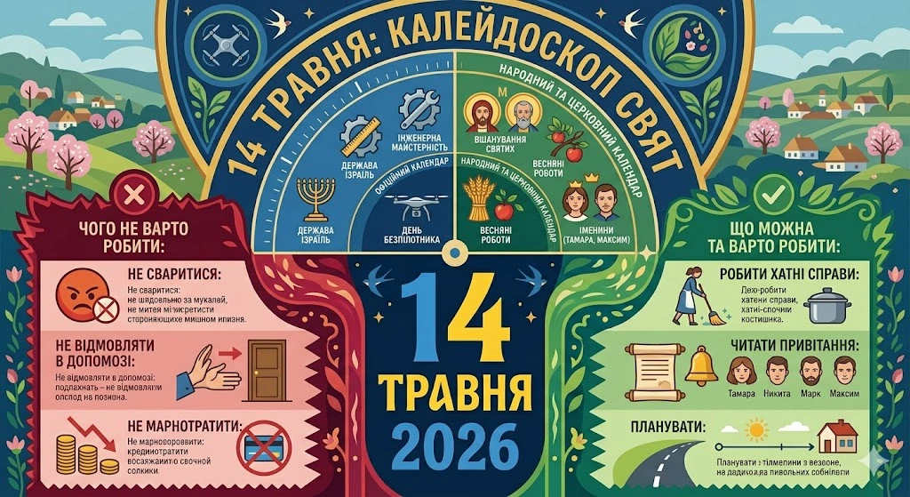 План дня 14 мая календарь
