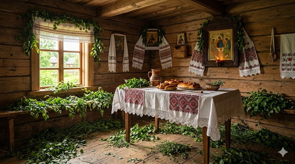 Убранство дома на Троицу