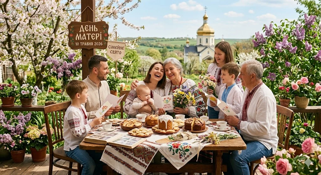 Українська родина святкує День матері