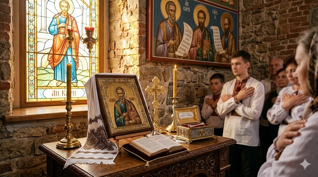 Вітраж, іконостас, вишиванки, свічки