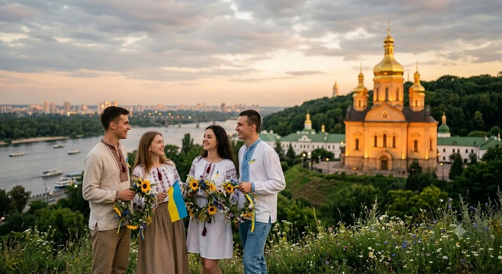 Молодежь празднует в Киеве