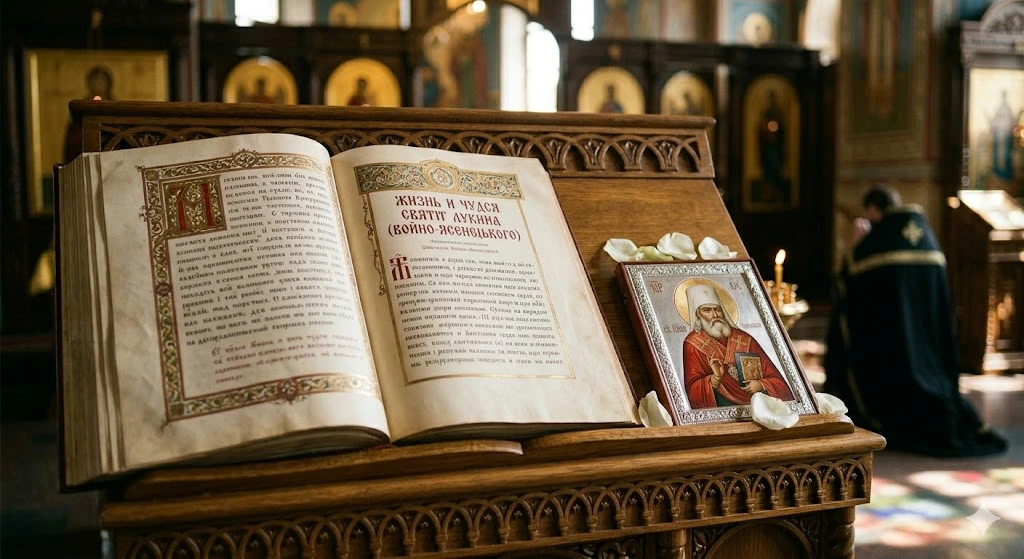 Старовинна книга та ікона святого