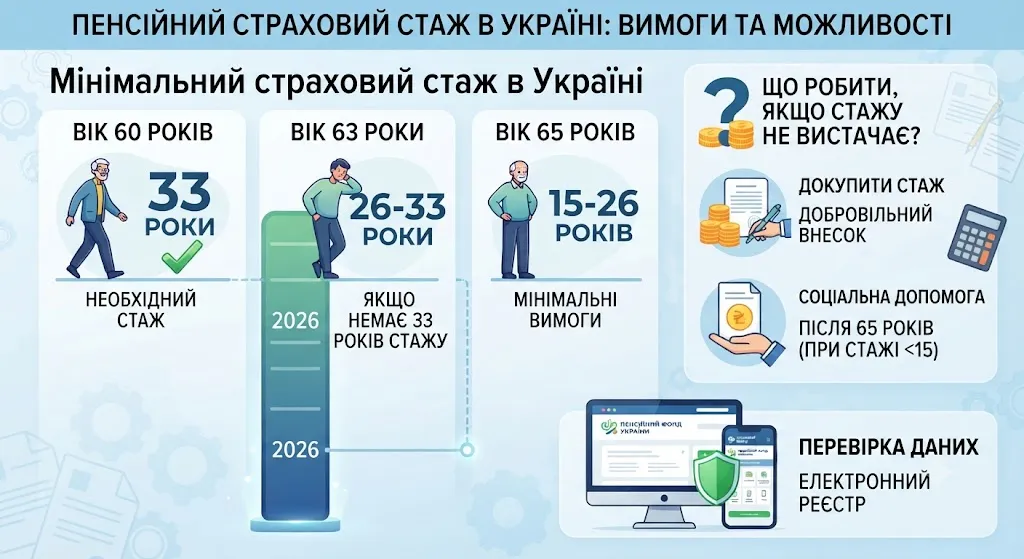 Пенсионный стаж Украина требования