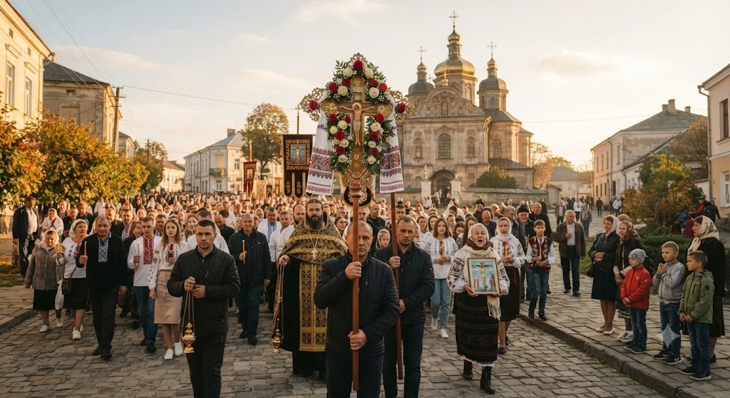 Крестный ход на улице