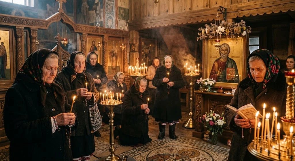 Молитва вірян у храмі