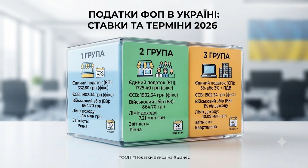 Інфографіка податків ФОП Україна