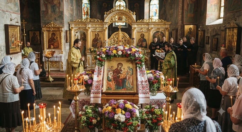 Праздничная литургия в церкви