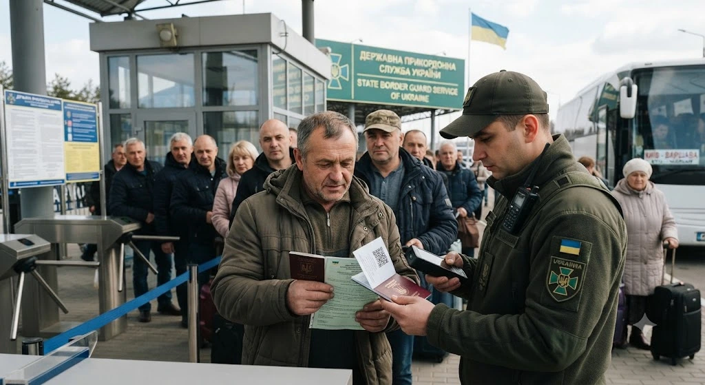 Проверка документов на границе Украины