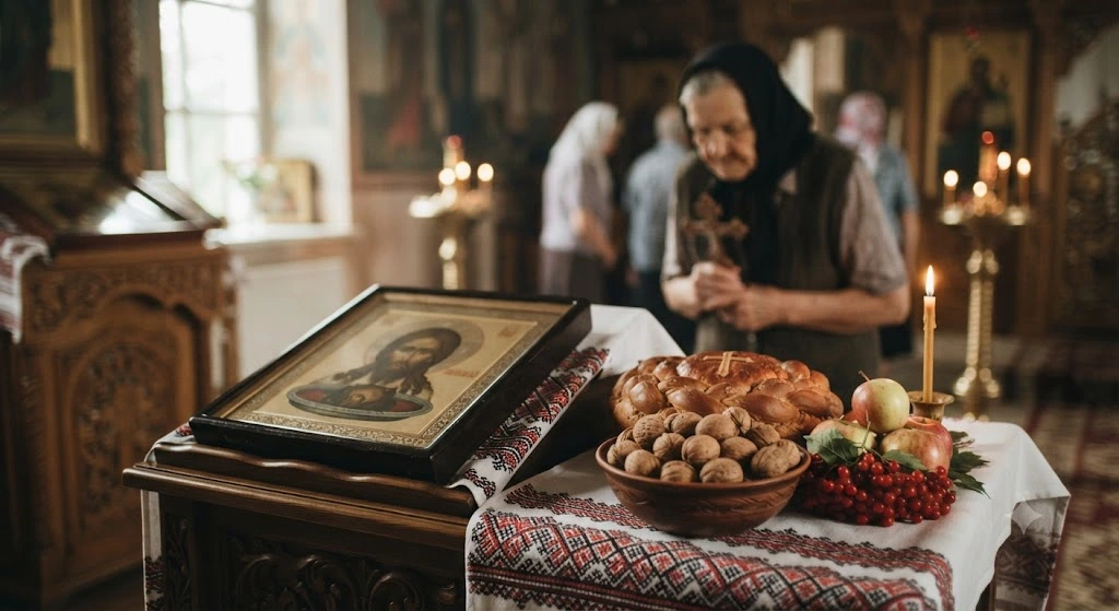 Традиционные дары Спасів в церкви