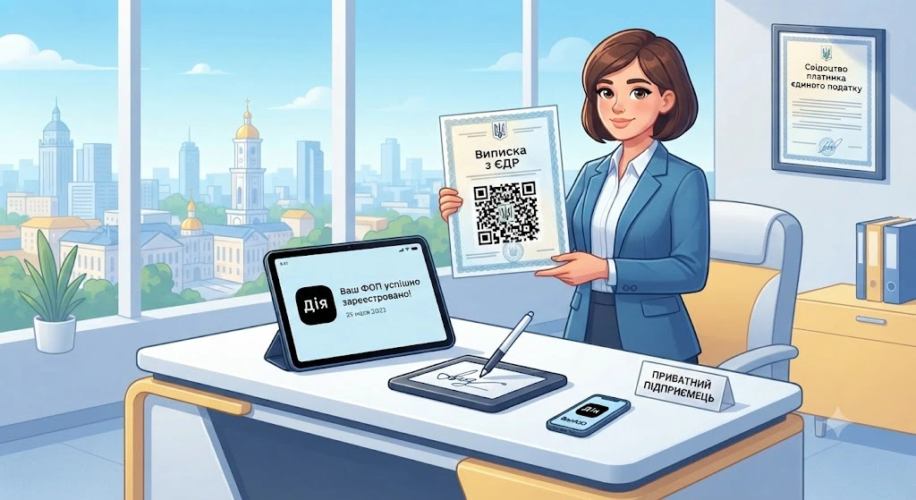 Успешное открытие ФОП, документы получены