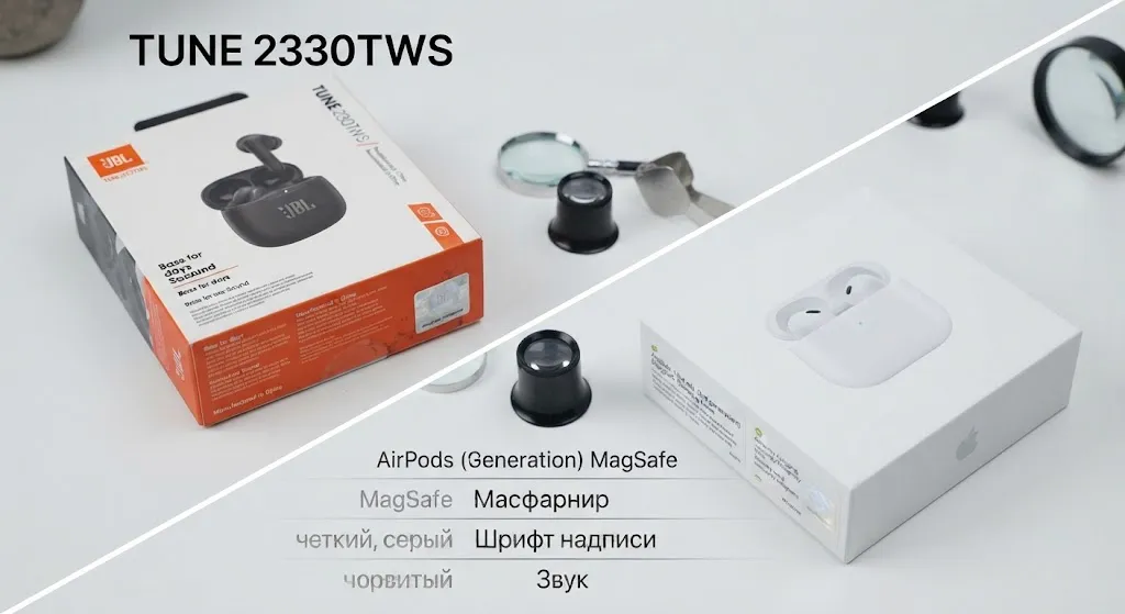 Як відрізнити оригінальні навушники AirPods чи JBL від підробки