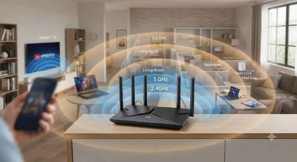 Визуализация покрытия Wi-Fi роутера.