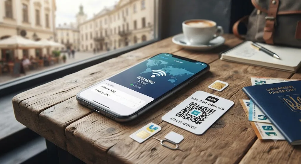 Смартфон с eSIM в путешествии