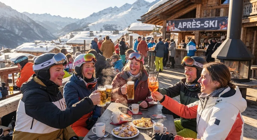 Весела компанія après-ski в Альпах