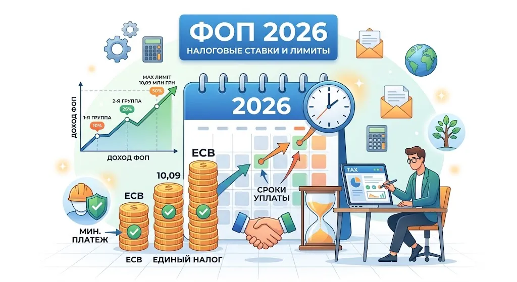Довідник: об'єднана система податків ФОП 2026 року.